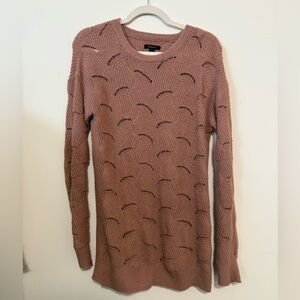 RW&CO Mauve Pointelle Knit Long Sleeve Sweater – Size Small